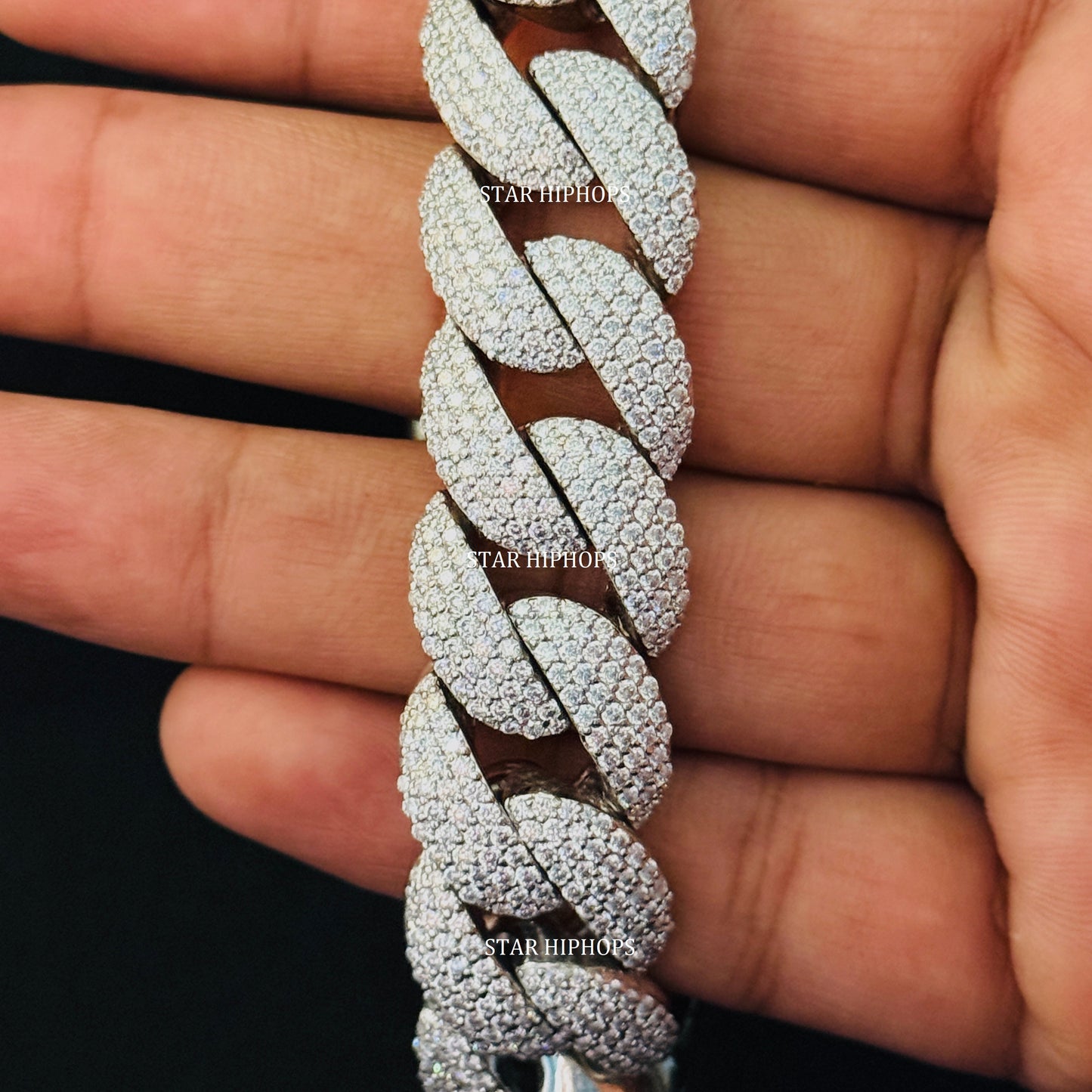 VVS Moissanite Cuban Link Chain: 925 Sterling Silver, 22 MM Wide