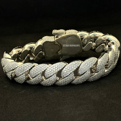 VVS Moissanite Cuban Link Chain: 925 Sterling Silver, 22 MM Wide
