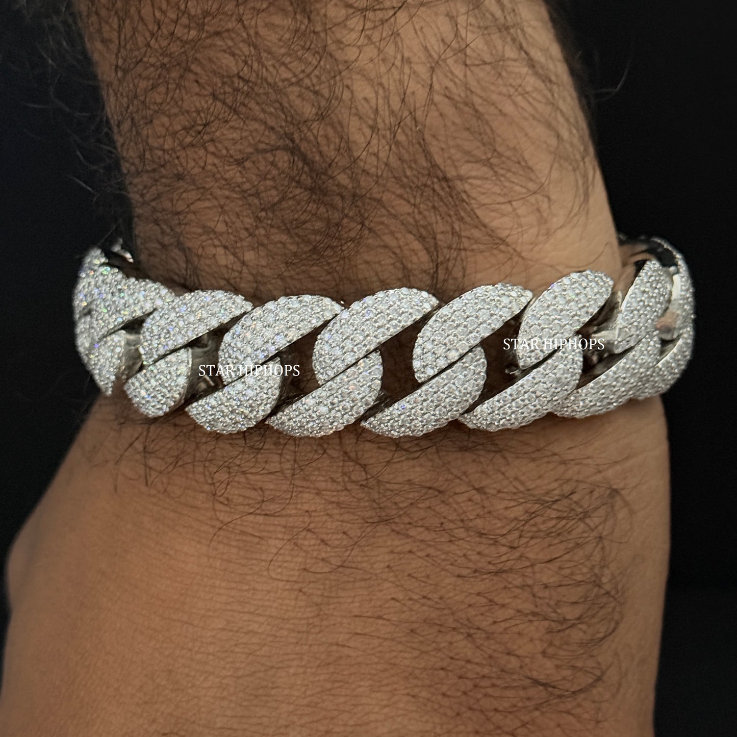 VVS Moissanite Cuban Link Chain: 925 Sterling Silver, 22 MM Wide