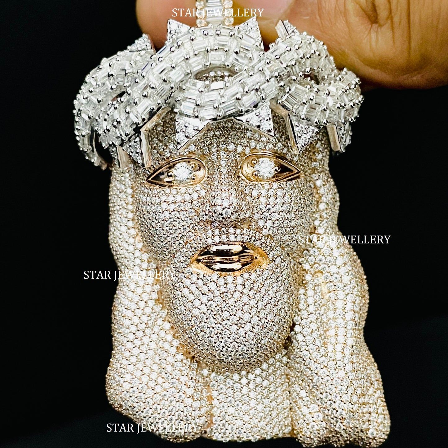 VVS Moissanite Diamond Jesus Pendant