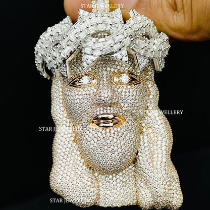 VVS Moissanite Diamond Jesus Pendant