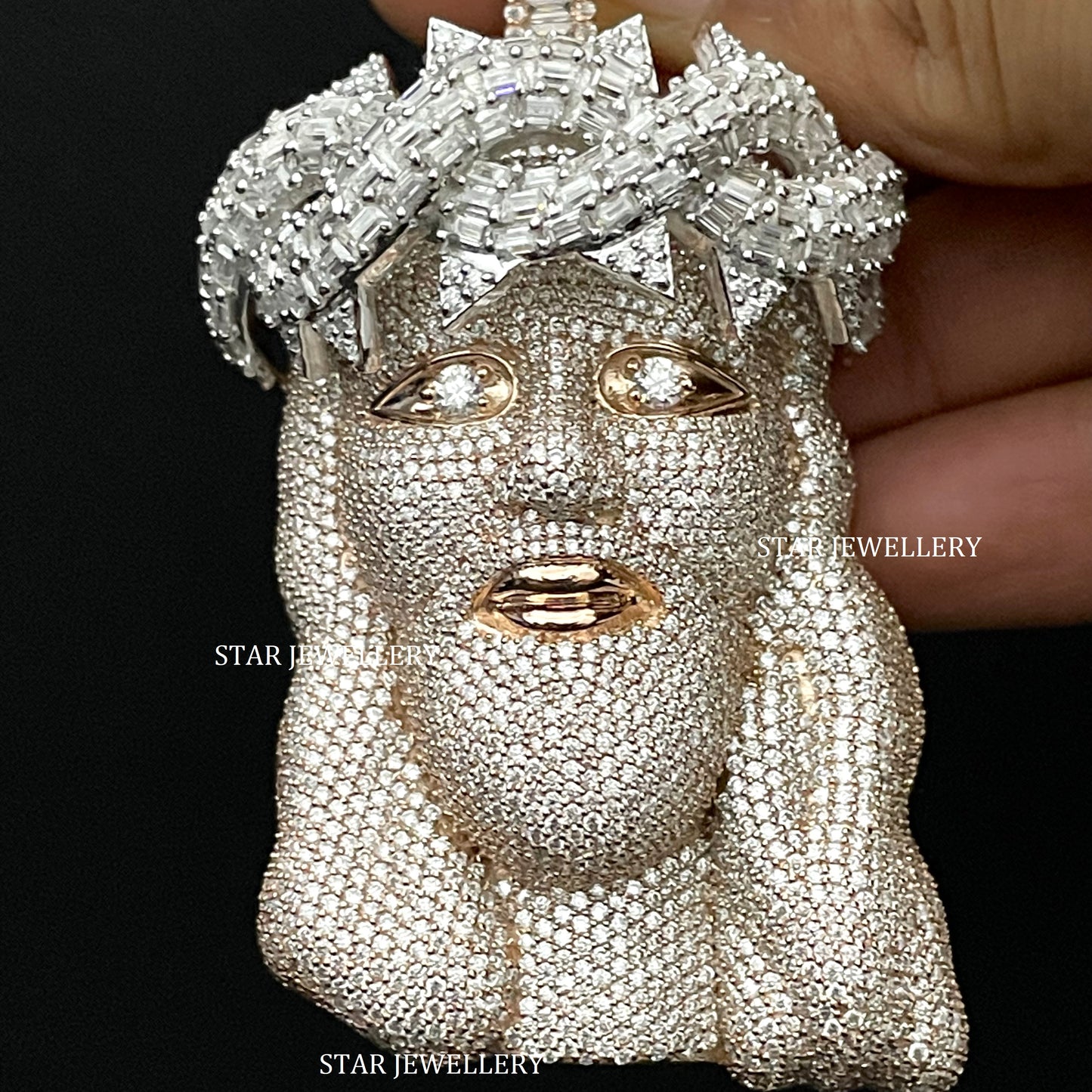 VVS Moissanite Diamond Jesus Pendant