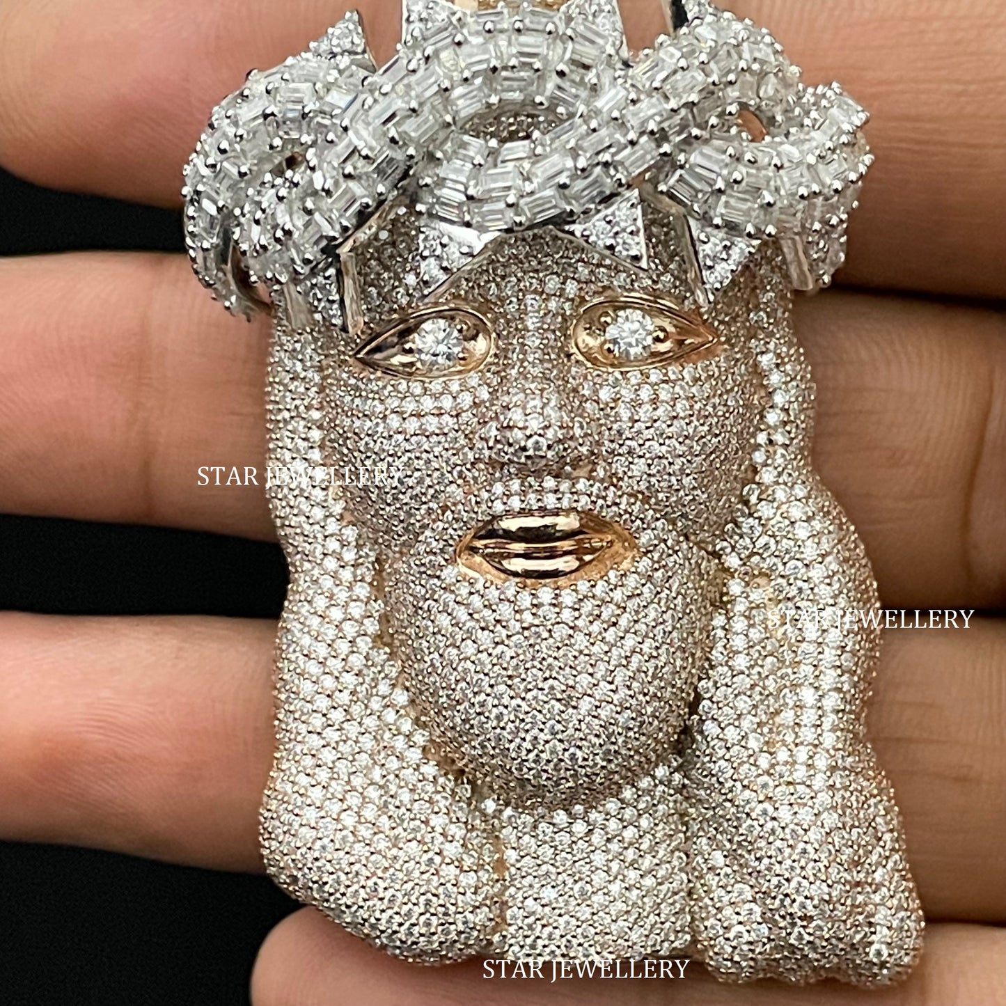 VVS Moissanite Diamond Jesus Pendant