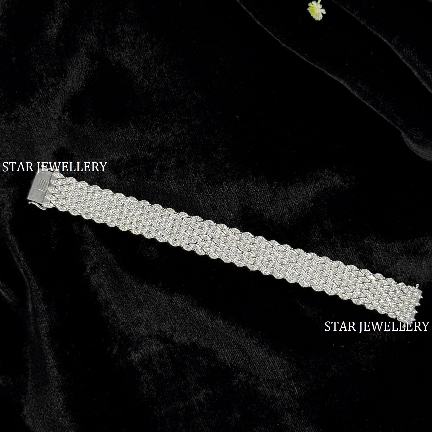 925 Sterling Silver Brilliant Marquise Cut VVS Moissanite 18 MM Unisex Bracelet