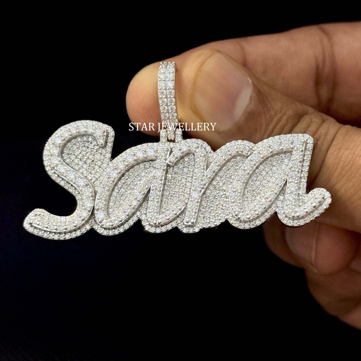 Custom Letter Icedout VVS Moissanite Pendant