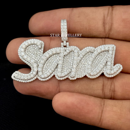 Custom Letter Icedout VVS Moissanite Pendant