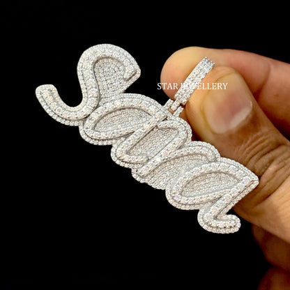 Custom Letter Icedout VVS Moissanite Pendant