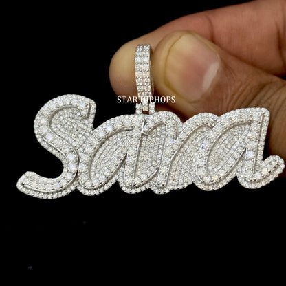 Custom Letter Icedout VVS Moissanite Pendant