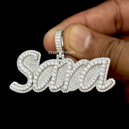 Custom Letter Icedout VVS Moissanite Pendant