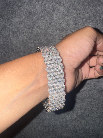 925 Sterling Silver Brilliant Marquise Cut VVS Moissanite 18 MM Unisex Bracelet