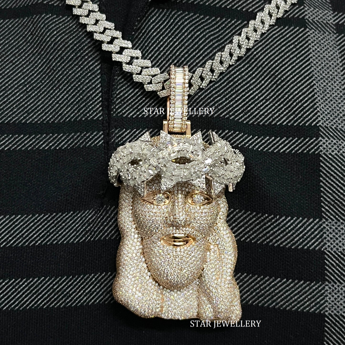 VVS Moissanite Diamond Jesus Pendant