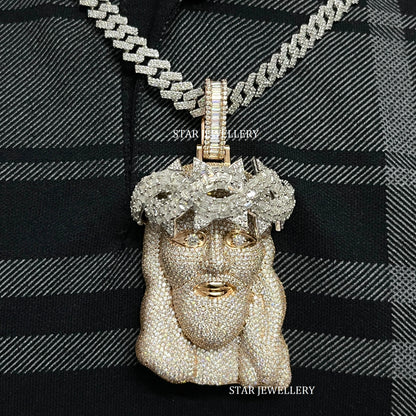 VVS Moissanite Diamond Jesus Pendant