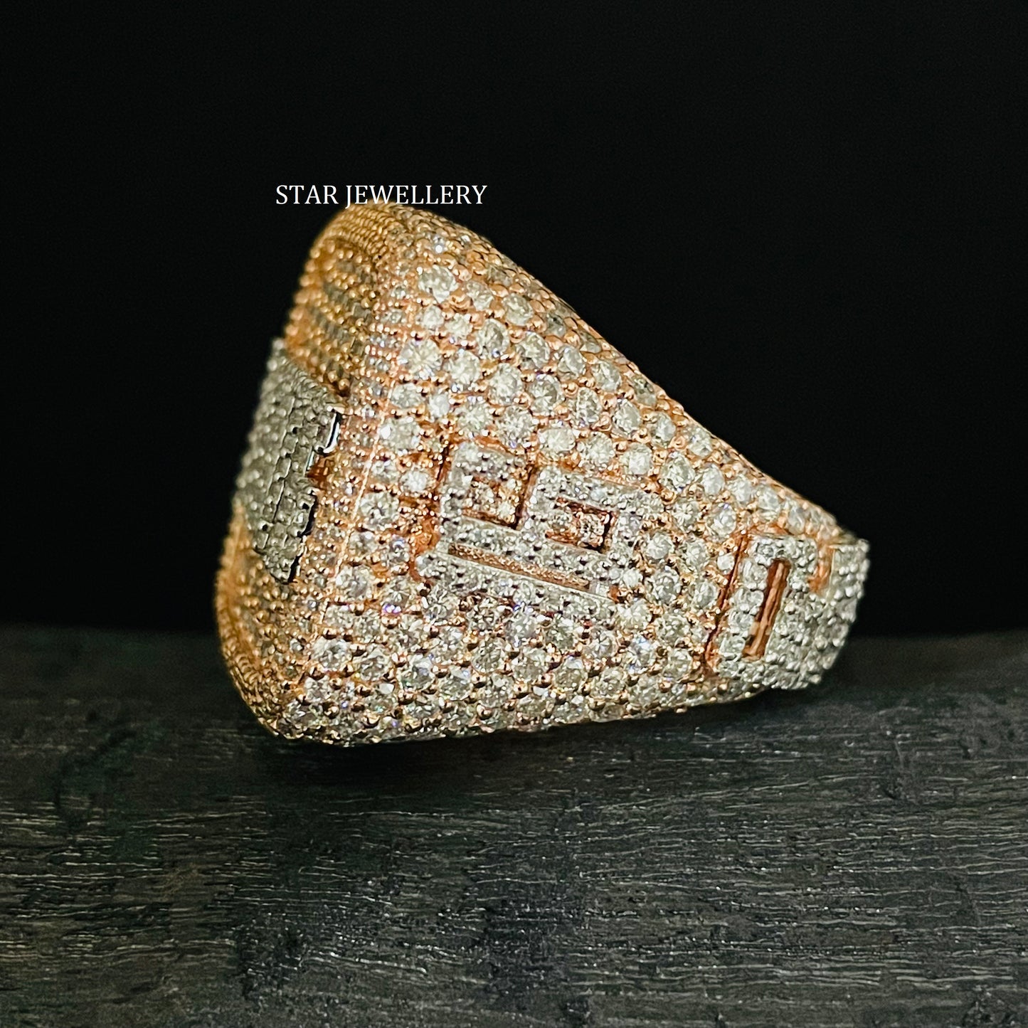 VVS Moissanite Championship Ring: 925 Sterling Silver, 10K Gold Plated