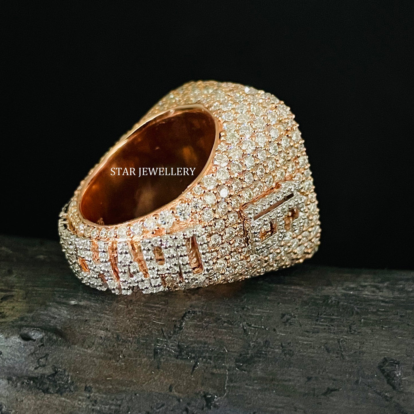 VVS Moissanite Championship Ring: 925 Sterling Silver, 10K Gold Plated