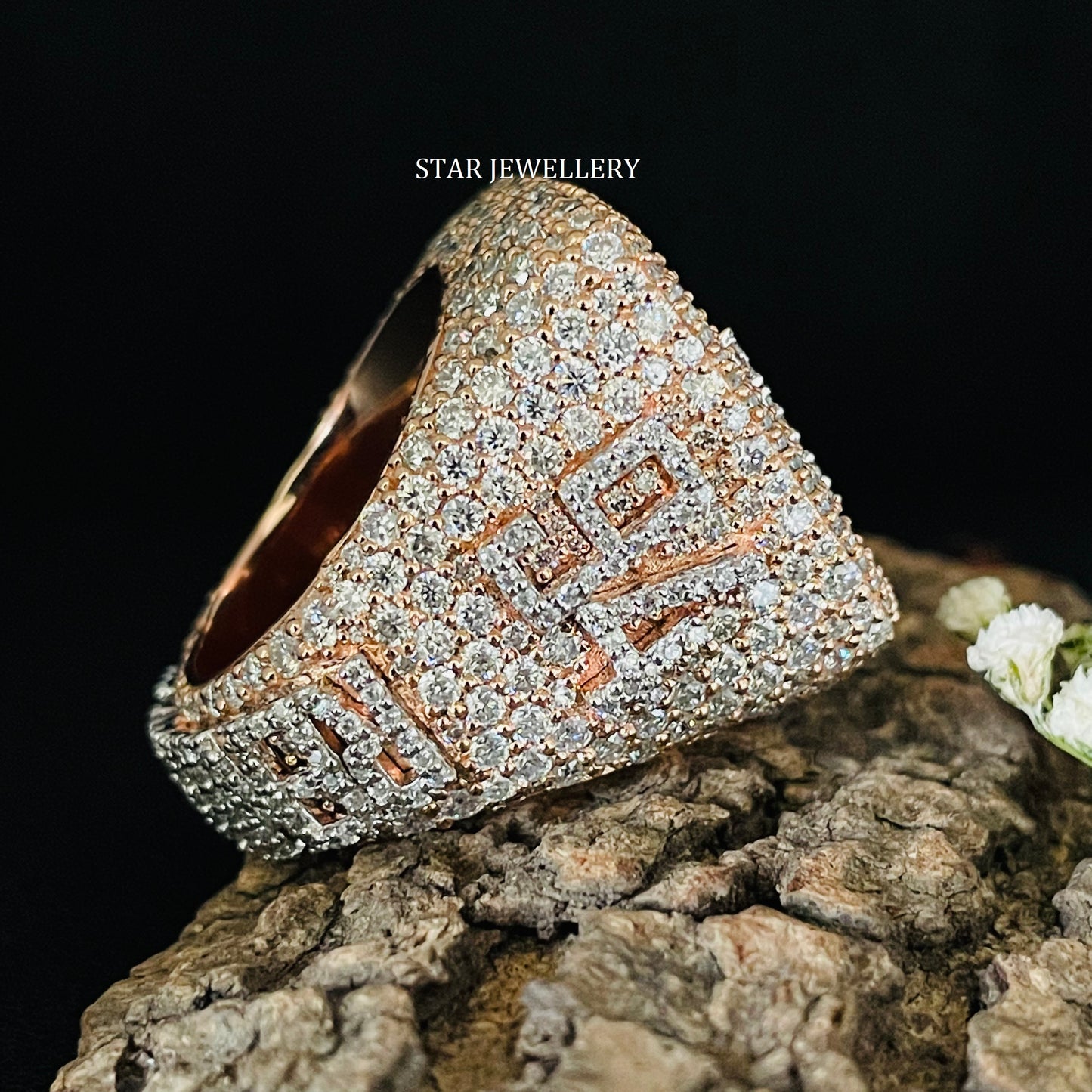 VVS Moissanite Championship Ring: 925 Sterling Silver, 10K Gold Plated