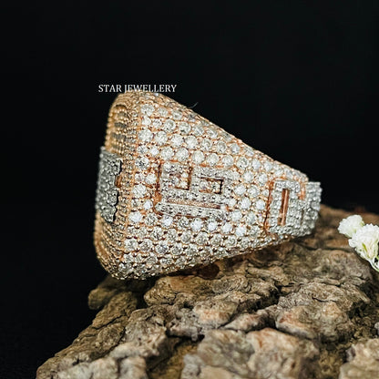 VVS Moissanite Championship Ring: 925 Sterling Silver, 10K Gold Plated