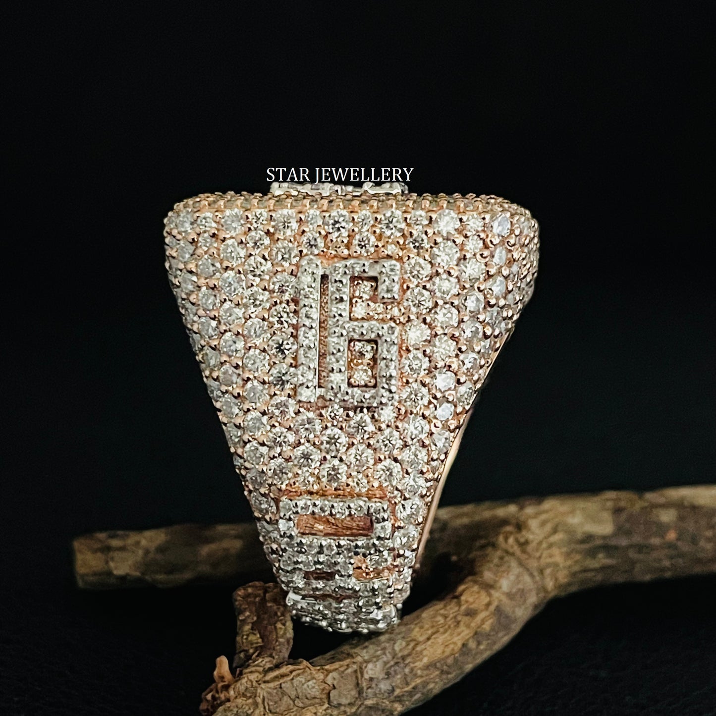 VVS Moissanite Championship Ring: 925 Sterling Silver, 10K Gold Plated