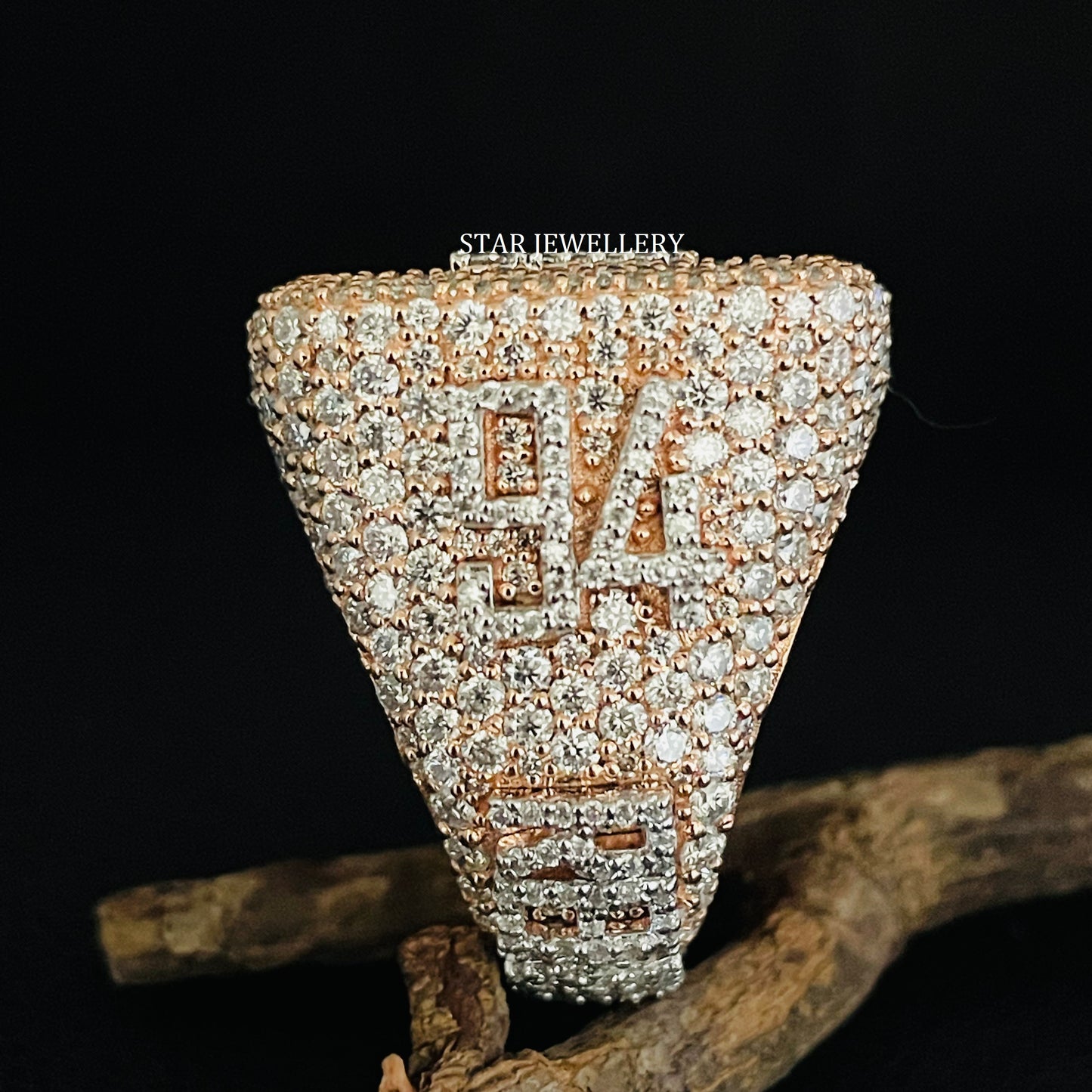 VVS Moissanite Championship Ring: 925 Sterling Silver, 10K Gold Plated