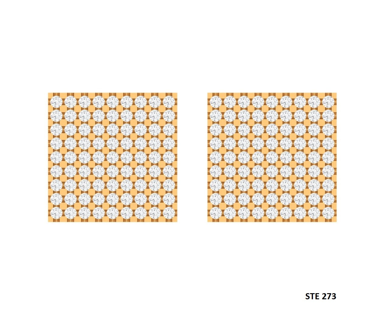 Unisex Pave Diamond  Set Square Earrings