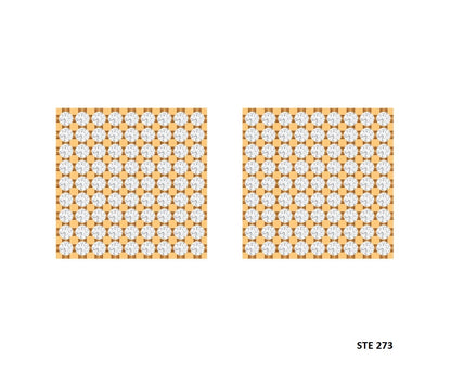 Unisex Pave Diamond  Set Square Earrings