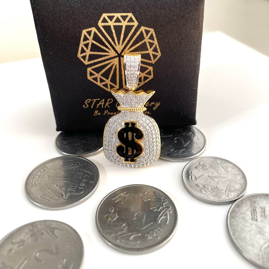 Custom Moissanite Money Bag Pendant