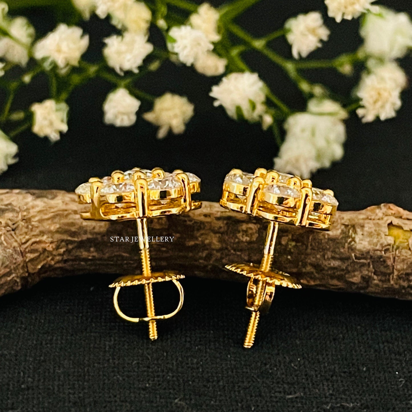 2.00 Ct Moissanite Cluster Earring