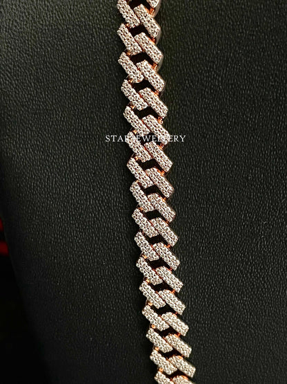Silver Moissanite Miami Cuban Chain