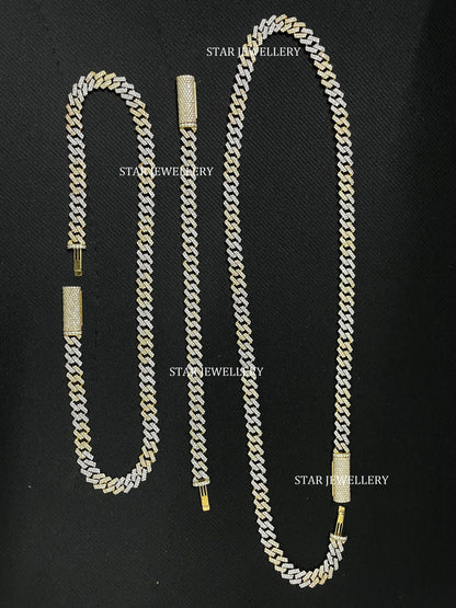 Unisex VVS Moissanite 8 mm Cuban Necklace