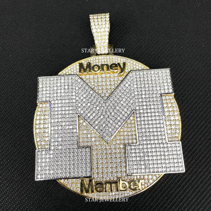 Custom Moissanite Logo Icedout Pendant