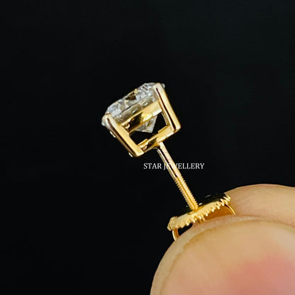 1.00 Ct Solitaire Moissanite Stud Earring