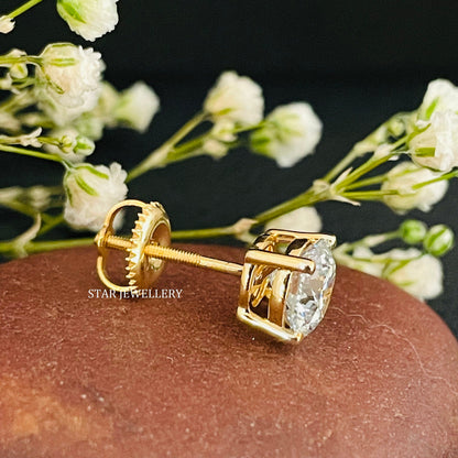 1.00 Ct Solitaire Moissanite Stud Earring