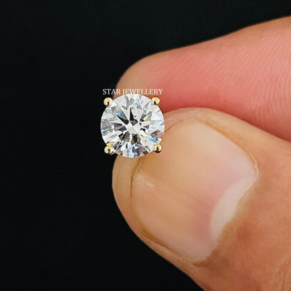 1.00 Ct Solitaire Moissanite Stud Earring
