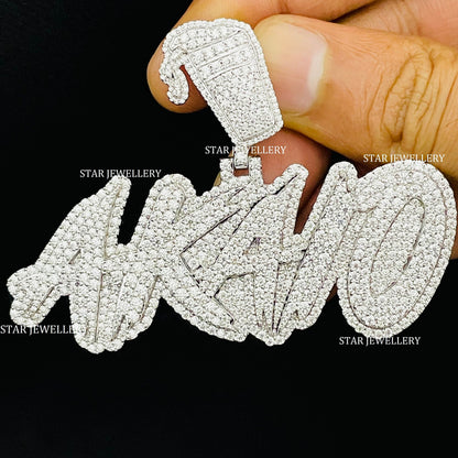 Custom Letter Name VVS Moissanite Icedout Pendant