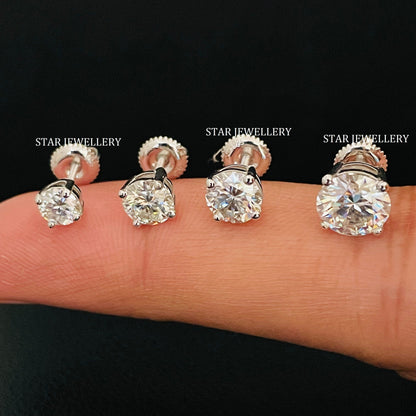 Solid Gold VVS Moissanite Stud Earrings