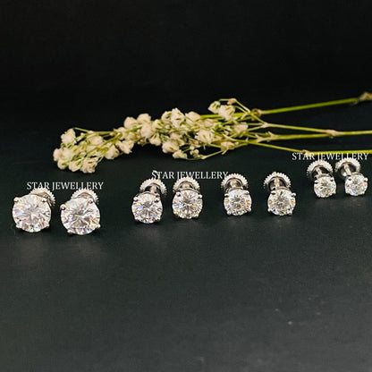 Solid Gold VVS Moissanite Stud Earrings