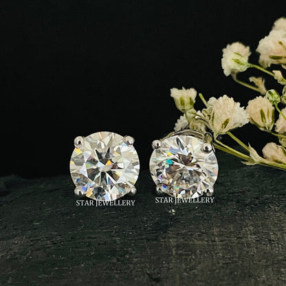 Solid Gold VVS Moissanite Stud Earrings