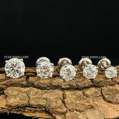Solid Gold VVS Moissanite Stud Earrings