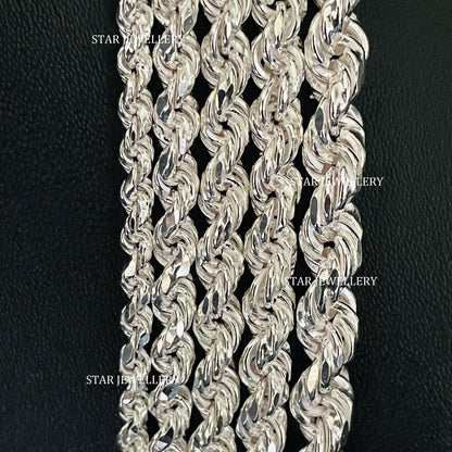 Unisex Solid Rope Chain Necklace in 3.5 mm - 6.00 mm