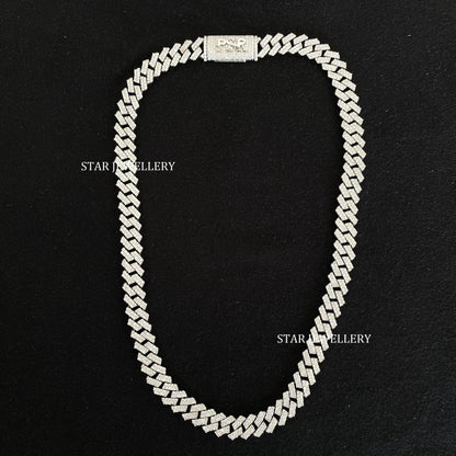 12 MM Wide VVS Moissanite Unisex Diamond Cuban Linked Chain