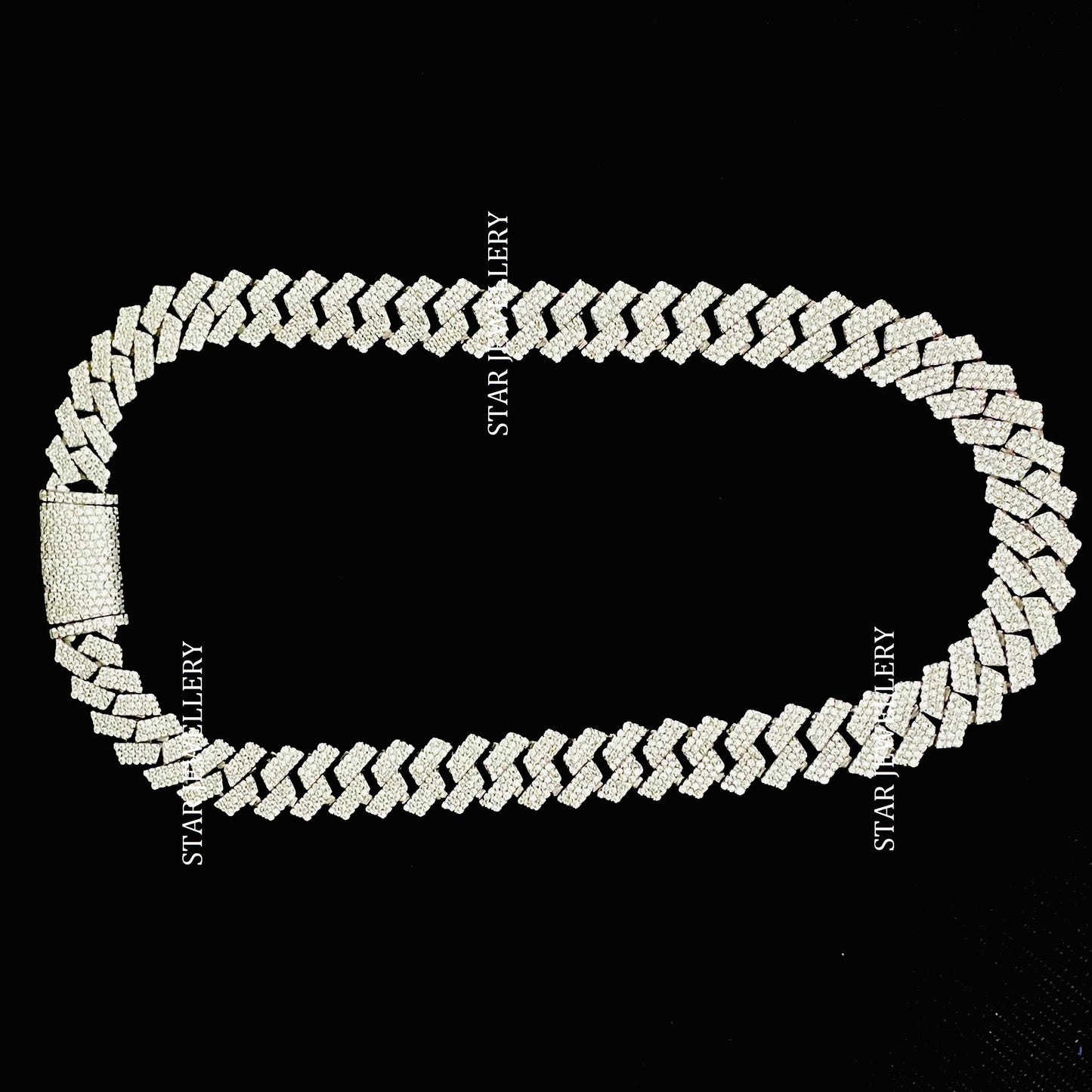 VVS Moissanite 14 MM Wide Unisex Diamond Cuban Linked Chain