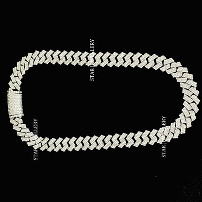 VVS Moissanite 14 MM Wide Unisex Diamond Cuban Linked Chain
