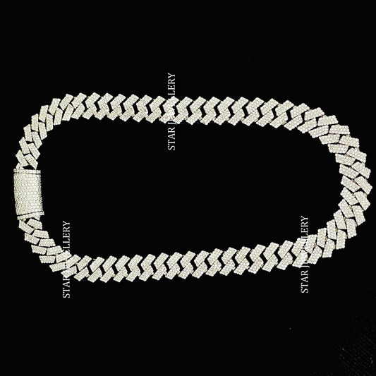 VVS Moissanite 14 MM Wide Unisex Diamond Cuban Linked Chain