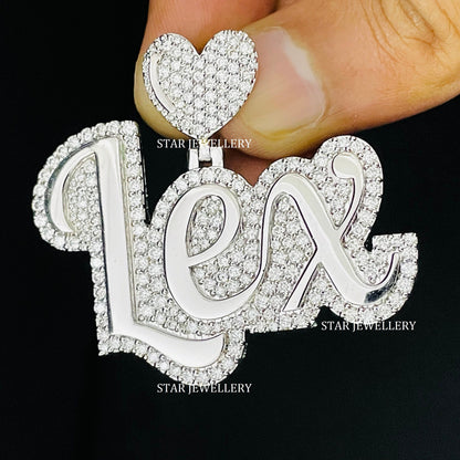 Custom Letter Name VVS Moissanite Icedout Pendant