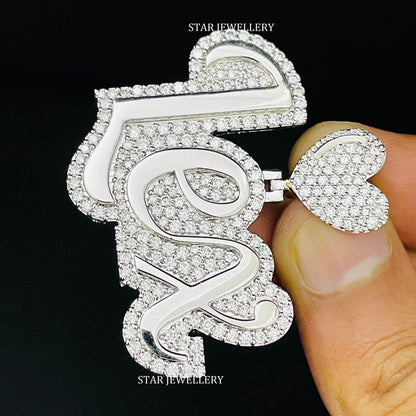 Custom Letter Name VVS Moissanite Icedout Pendant