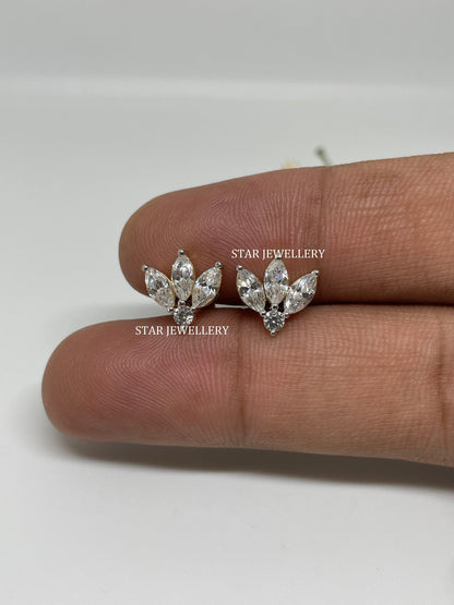 Solid Gold LOTUS Stud Earring