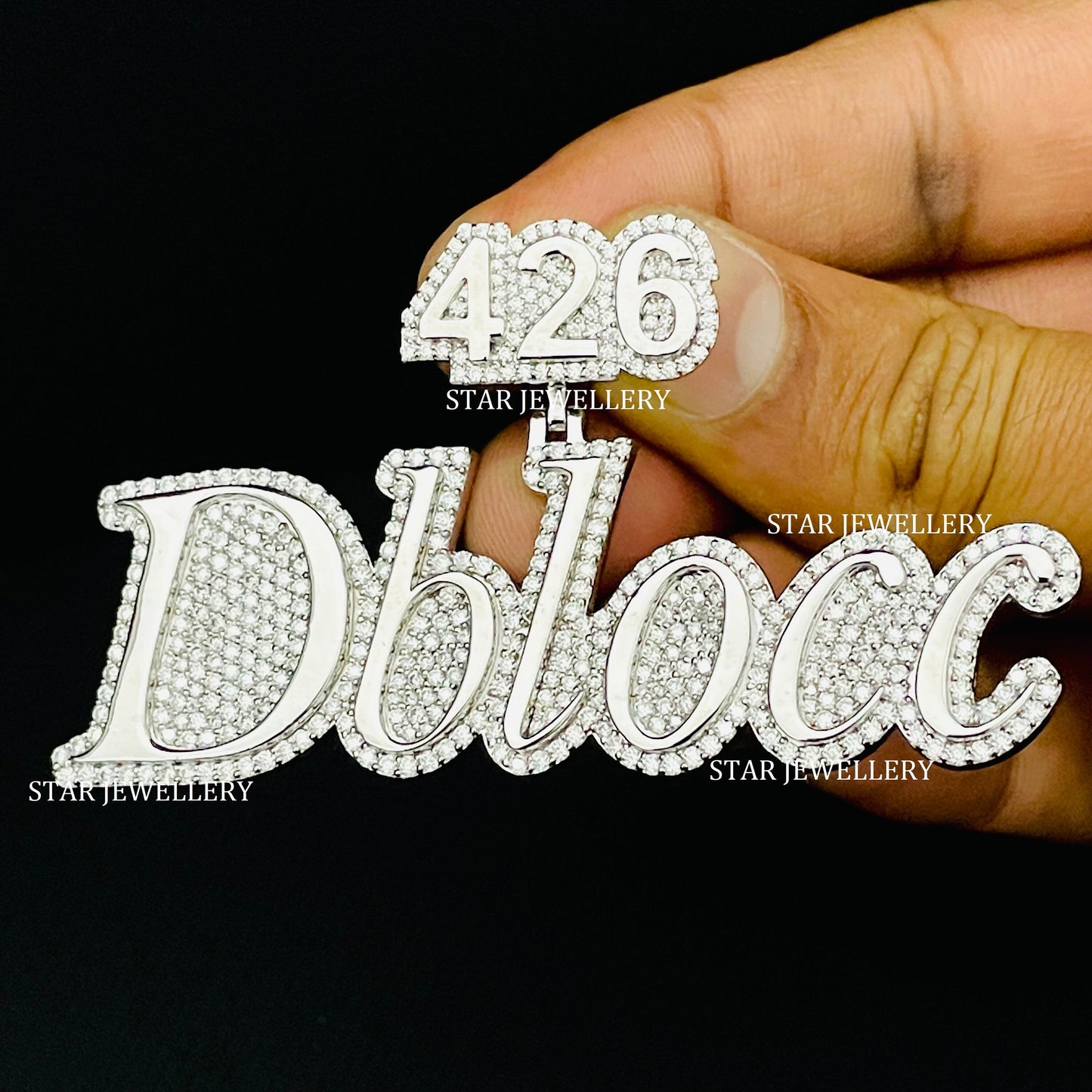 Custom Letter VVS Moissanite Icedout  Pendant