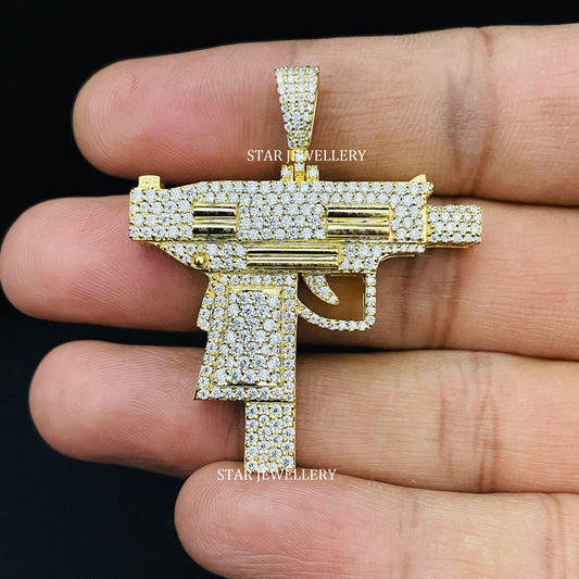 VVS Moissanite GUN Pendant for him