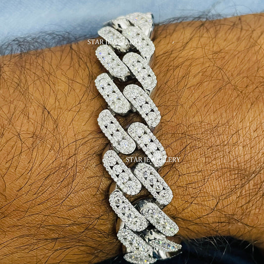 VVS Moissanite 15 MM Wide Unisex Diamond Cuban Linked Chain