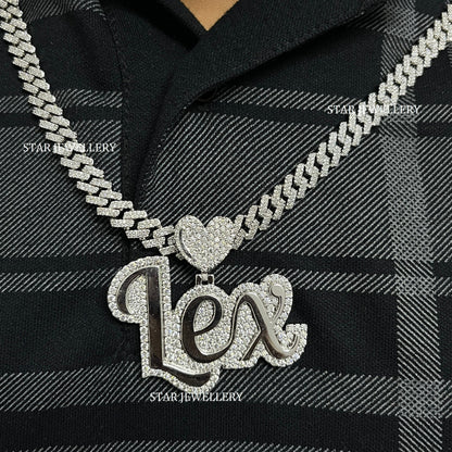 Custom Letter Name VVS Moissanite Icedout Pendant