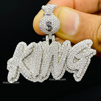 Custom Letter Name VVS Moissanite Icedout Pendant